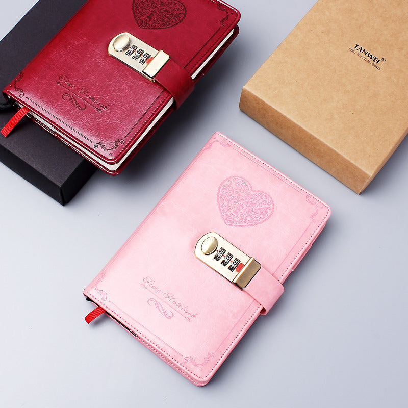 【客製化】密碼鎖復古拉絲金色鎖扣筆記本 | 禮品、贈品專業客製禮贈品顧問 以泰禮品