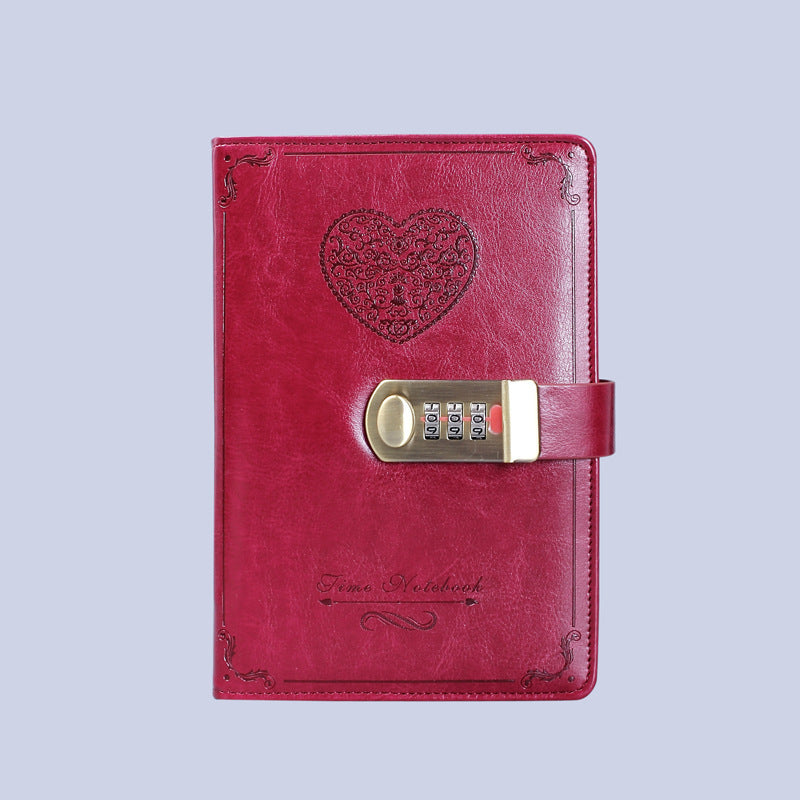 【客製化】密碼鎖復古拉絲金色鎖扣筆記本 | 禮品、贈品專業客製禮贈品顧問 以泰禮品