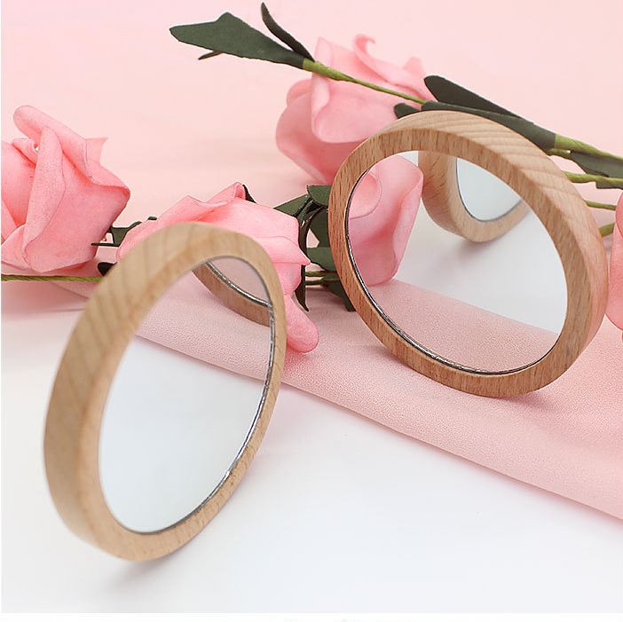 【客製化】木紋小圓鏡 | 禮品、贈品專業客製禮贈品顧問 以泰禮品