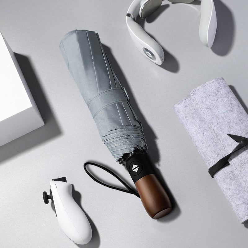 【客製化】十骨原木柄自動傘 | 禮品、贈品專業客製禮贈品顧問