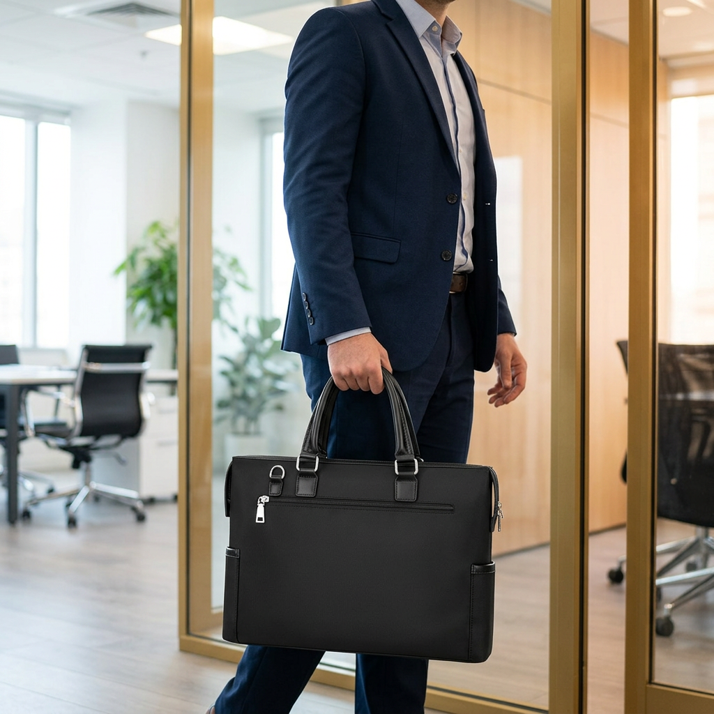 兩用商務公事包，可客製印製企業 LOGO 的商務禮品，可手提也能肩背、出差時放在會議桌旁的兩用公事包｜以泰禮品