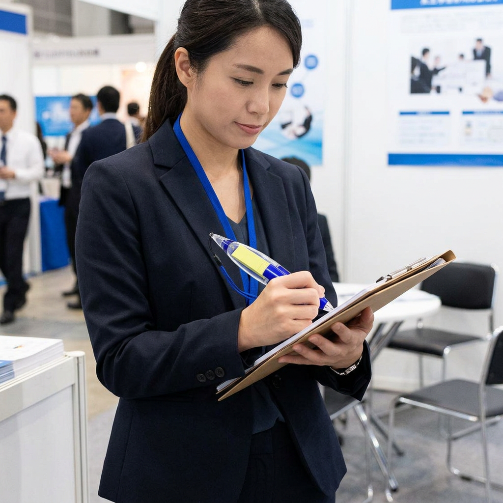 多功能掛繩便條紙原子筆，可客製印製企業 LOGO 的廣告筆，掛在脖子上參加展覽時隨時抽出便條紙記錄的原子筆｜以泰禮品