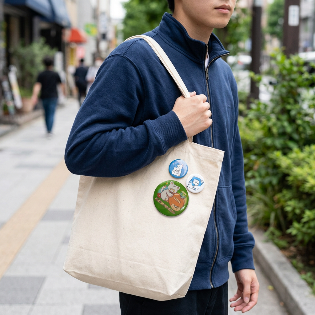 馬口鐵徽章胸章，可客製印製企業 LOGO 的活動贈品，別在帆布包與外套上展示品牌圖案的圓形馬口鐵徽章｜以泰禮品