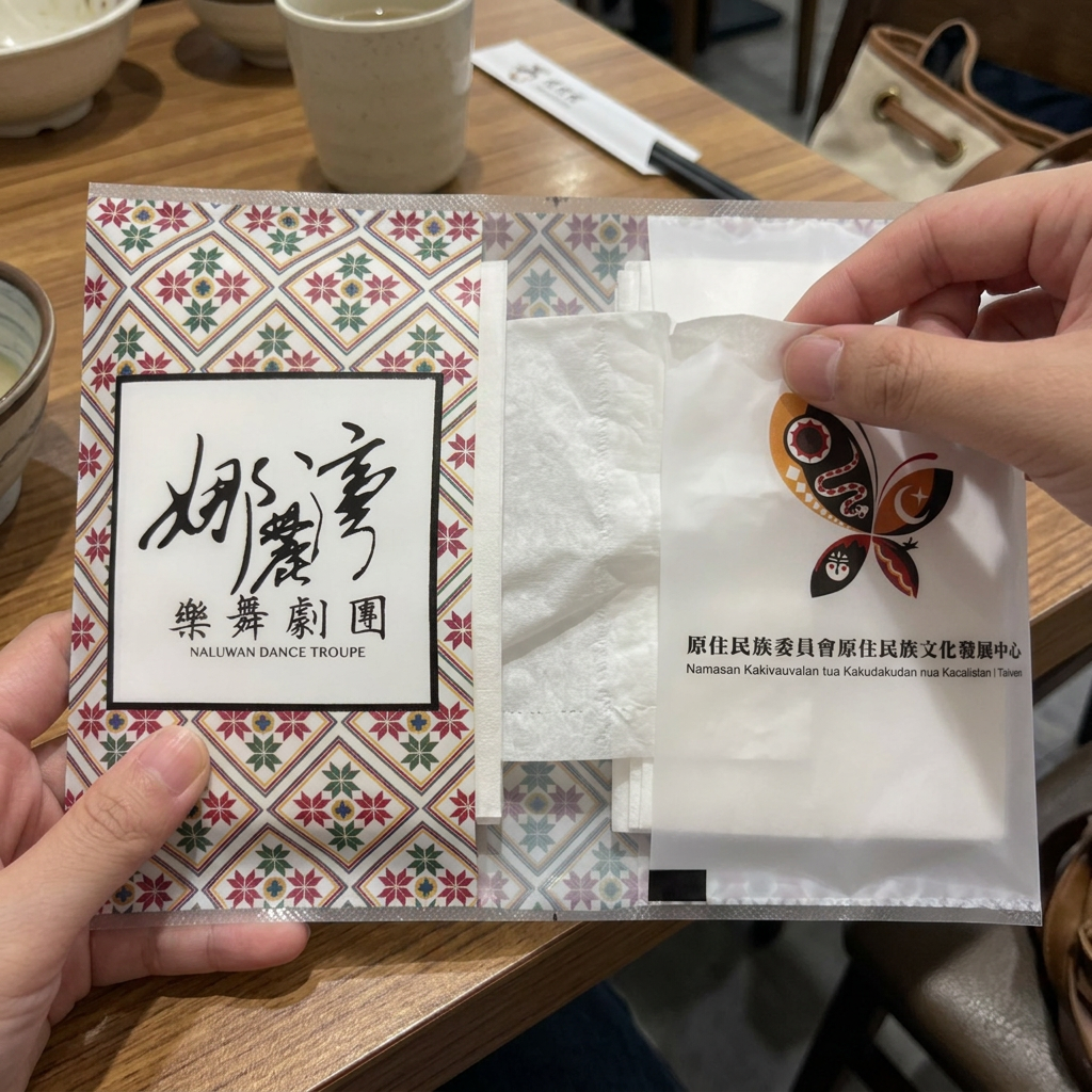 皮夾式廣告衛生紙，可客製印製企業 LOGO 的廣告面紙，皮夾式扁平包裝放進口袋、在街頭活動發送的隨身衛生紙｜以泰禮品